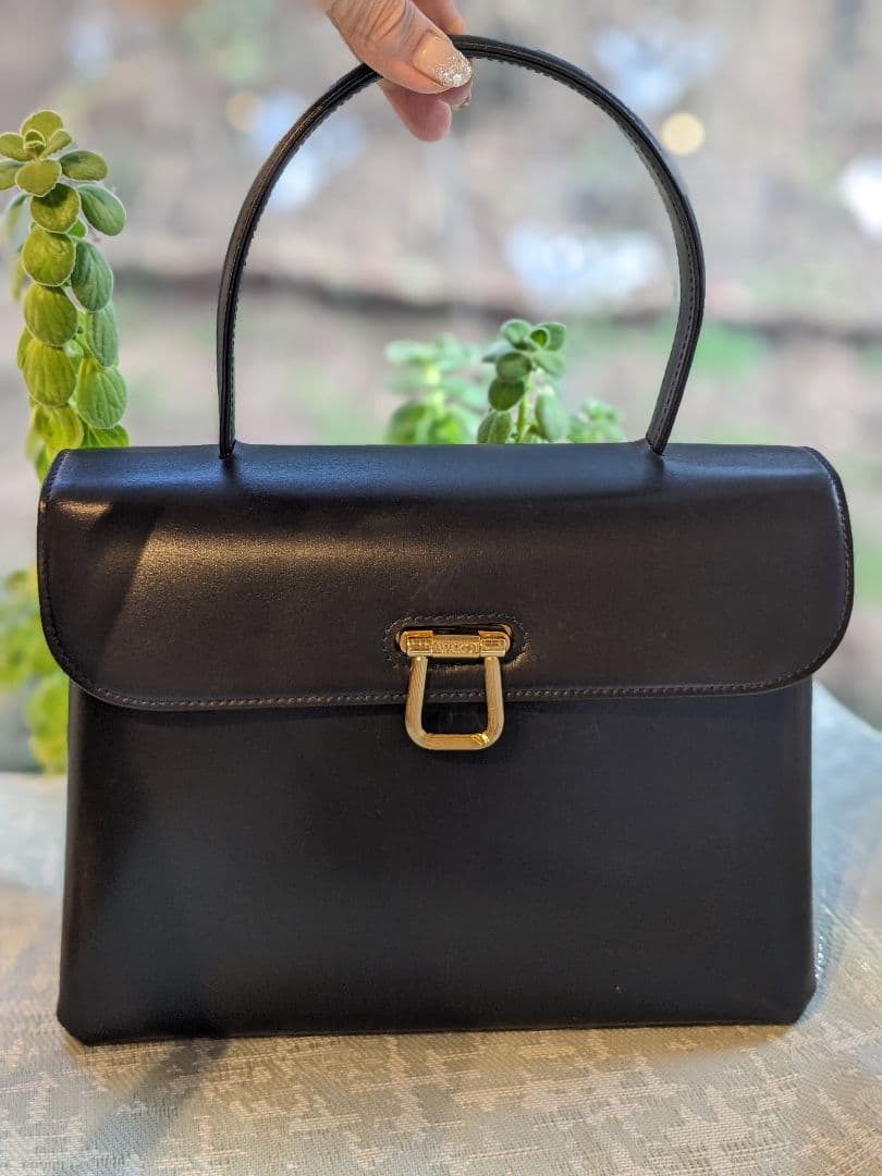 銀座和光オリジナル本革バッグ　ネイビー