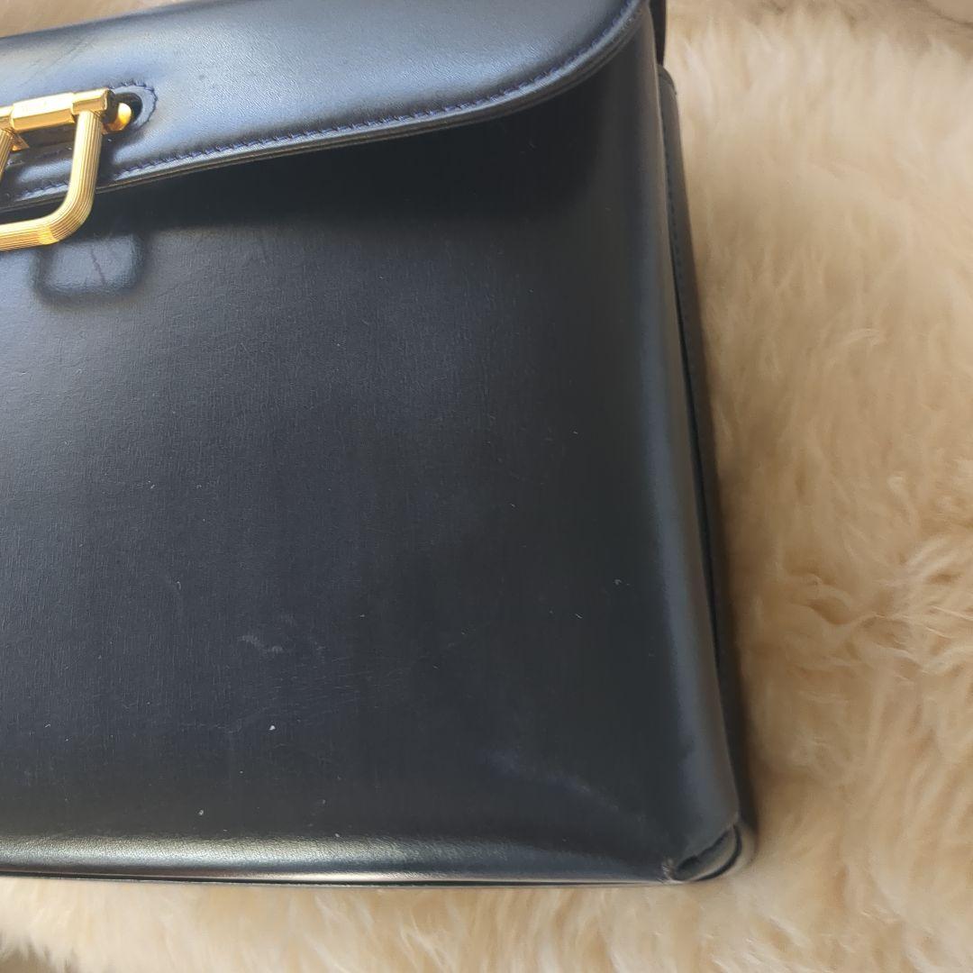 銀座和光オリジナル本革バッグ　ネイビー