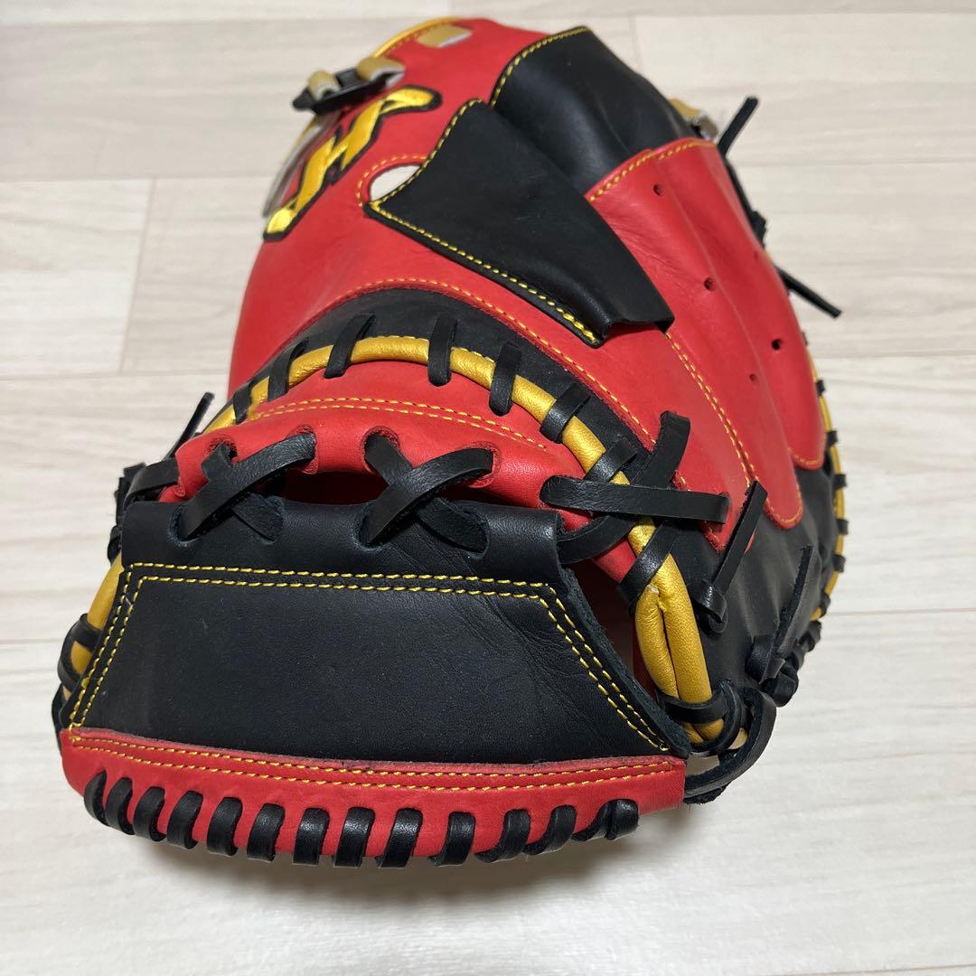 ハタケヤマ 軟式 キャッチャーミット シェラームーブ PRO-M2 赤×黒×金