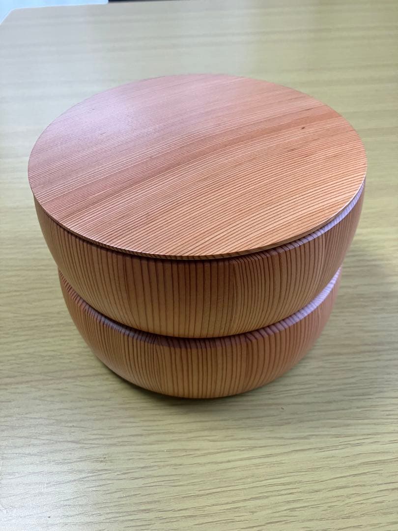 秋田杉　伝統工芸品　二段重ね