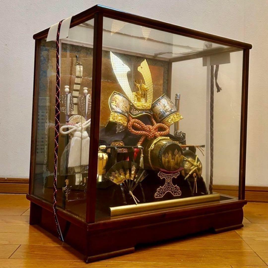 アロンくん【極上ケース飾り】 兜飾　寿慶　五月人形 ガラスケース未開封