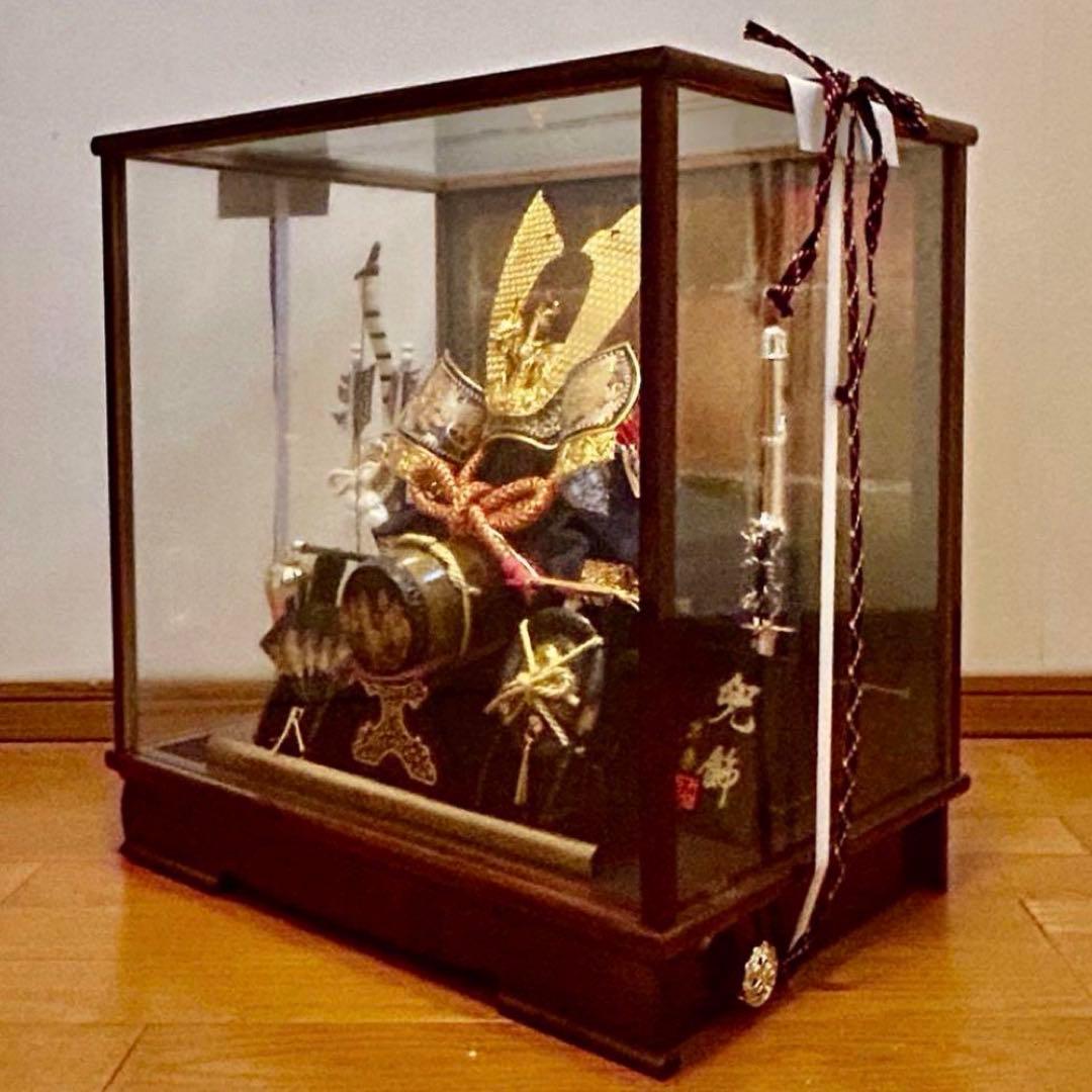 アロンくん【極上ケース飾り】 兜飾　寿慶　五月人形 ガラスケース未開封