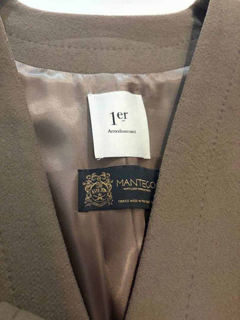 プルミエアロンディスモン　ノーカラーコート　サイズ36