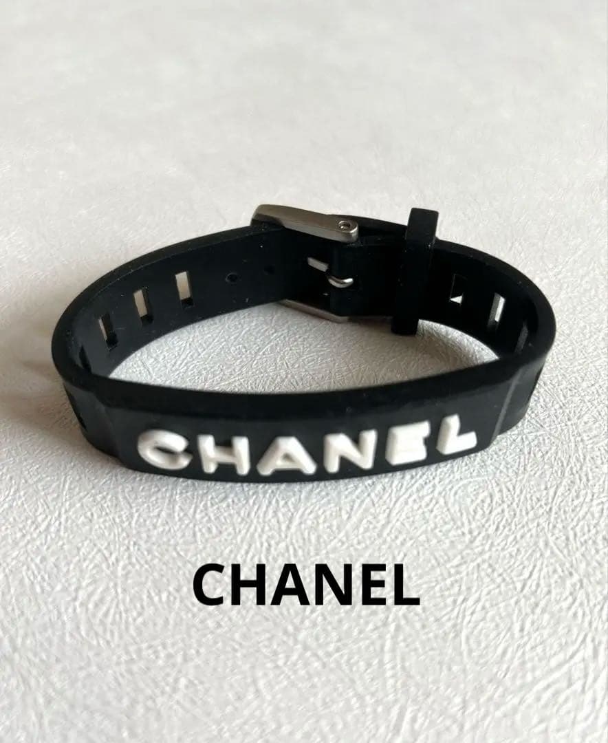 CHANEL シャネル ラバーバングル99年製 ヴィンテージ　ブラック