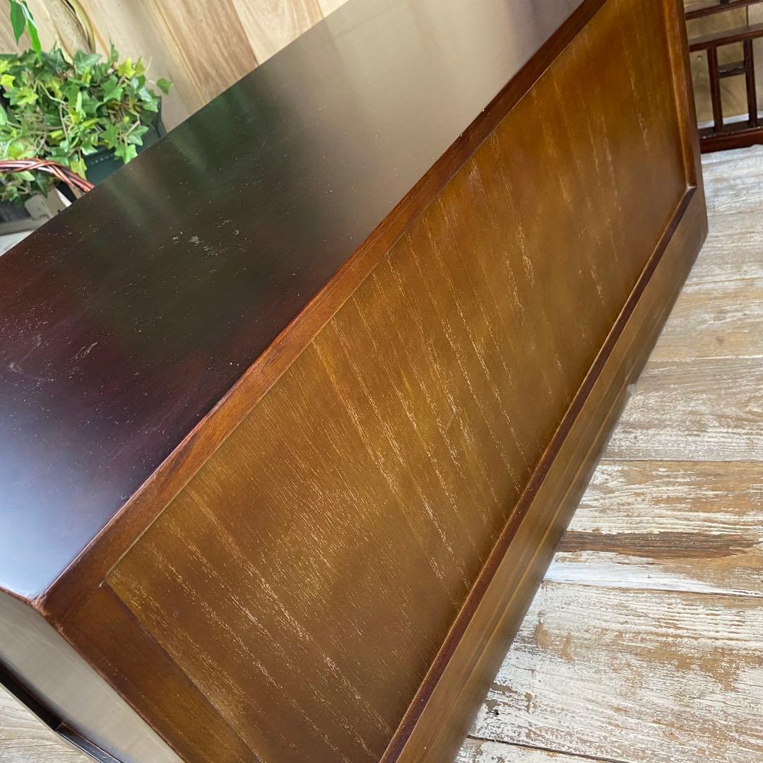 再入荷！民芸家具桐材天然無垢和引き戸付きチェストテレビ台飾り棚収納和箪笥木製