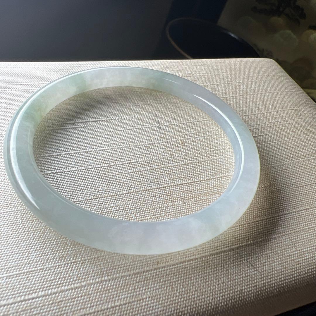 本翡翠、 氷種丸型バングル　〜52