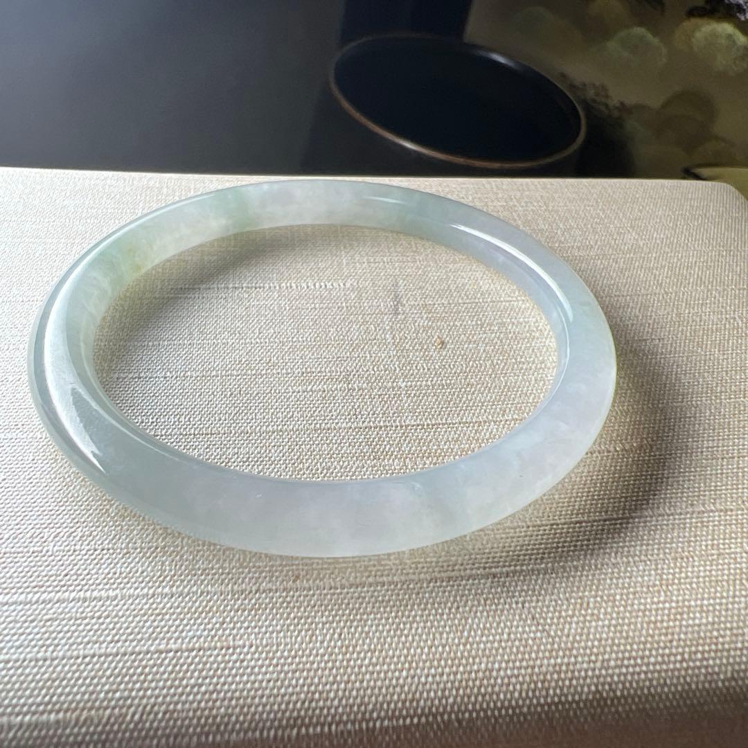 本翡翠、 氷種丸型バングル　〜52