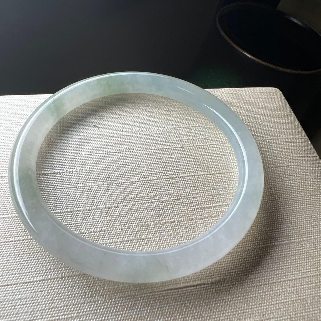 本翡翠、 氷種丸型バングル　〜52
