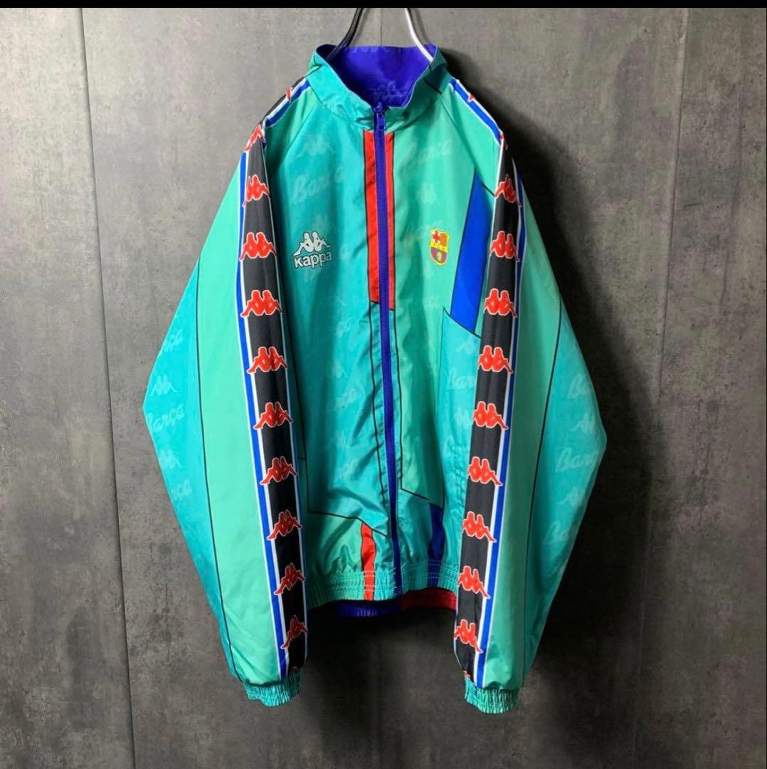 【激レア】 カッパ 古着 バルセロナ 96年 ナイロンジャケット ★リバーシブル