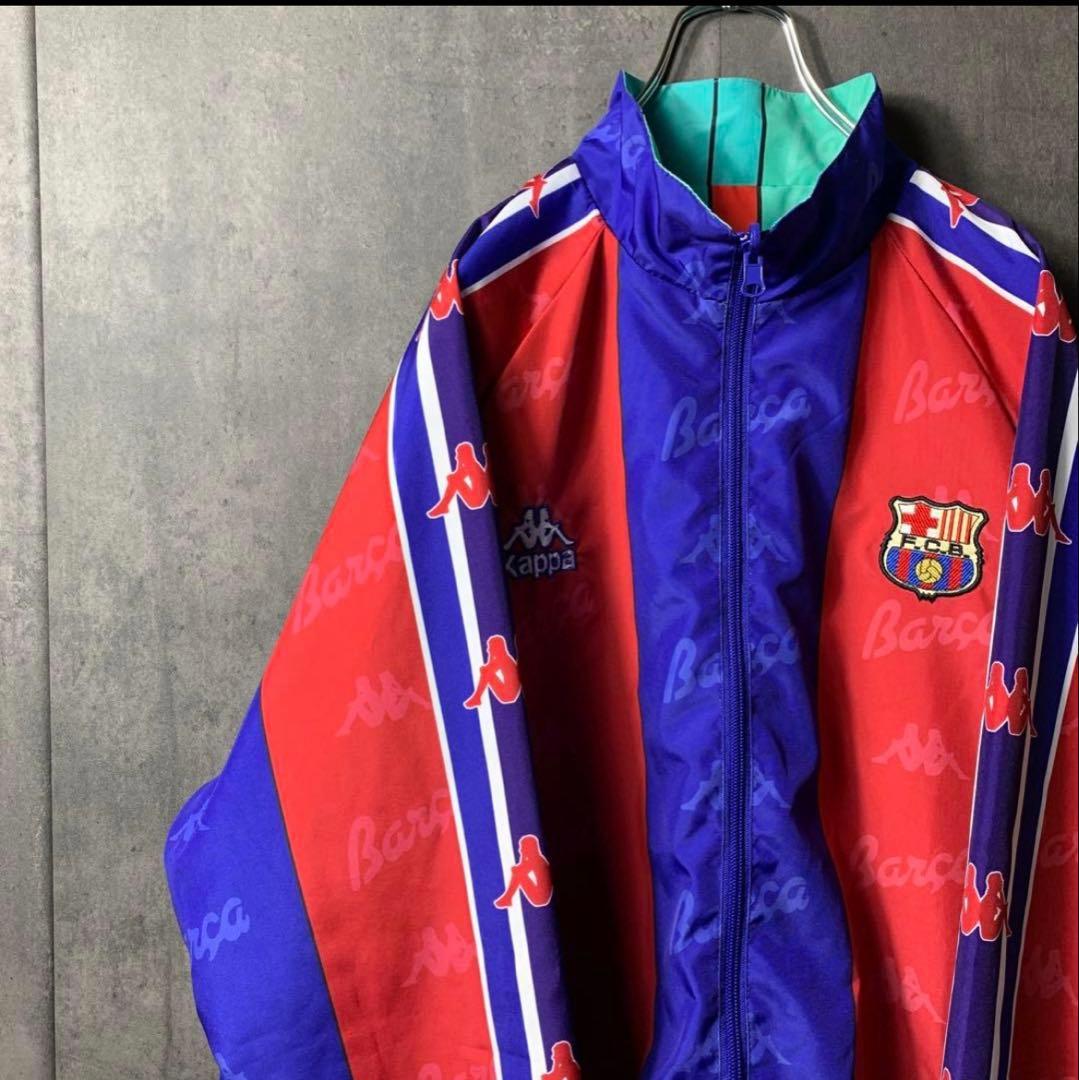 【激レア】 カッパ 古着 バルセロナ 96年 ナイロンジャケット ★リバーシブル