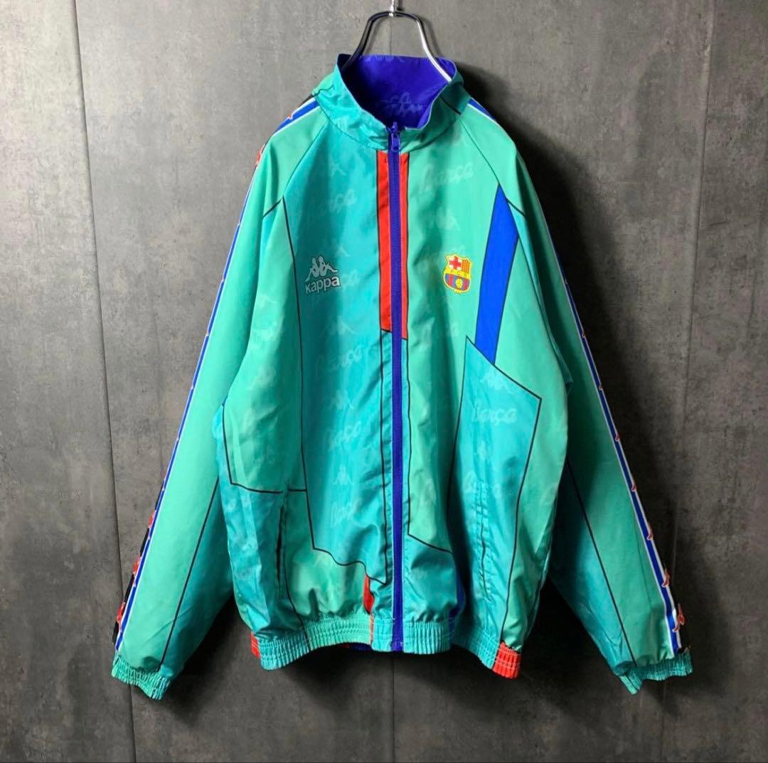 【激レア】 カッパ 古着 バルセロナ 96年 ナイロンジャケット ★リバーシブル