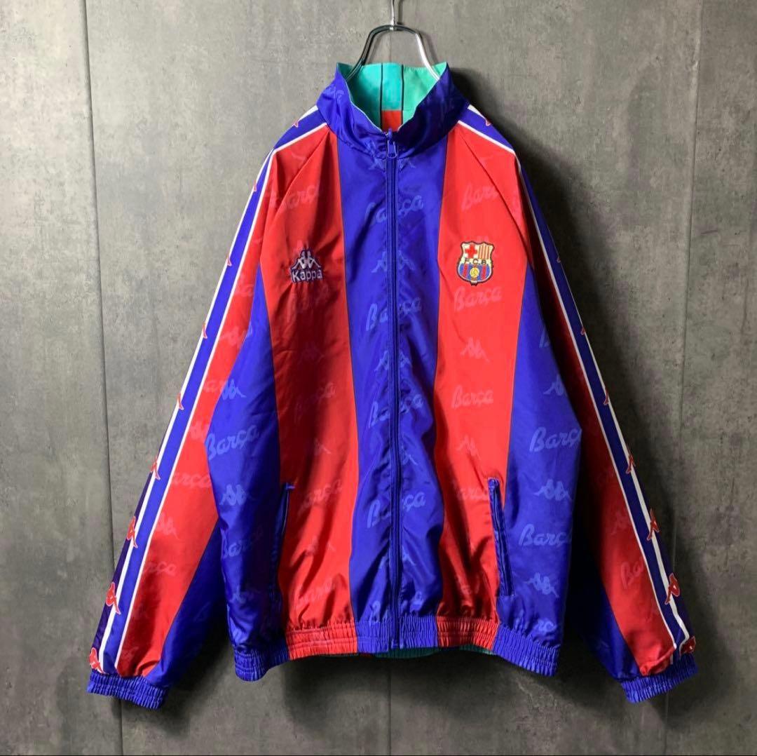 【激レア】 カッパ 古着 バルセロナ 96年 ナイロンジャケット ★リバーシブル