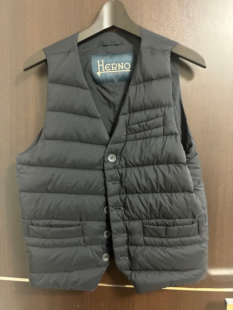 HERNO ナイロン シングル ダウンジレ サイズ46