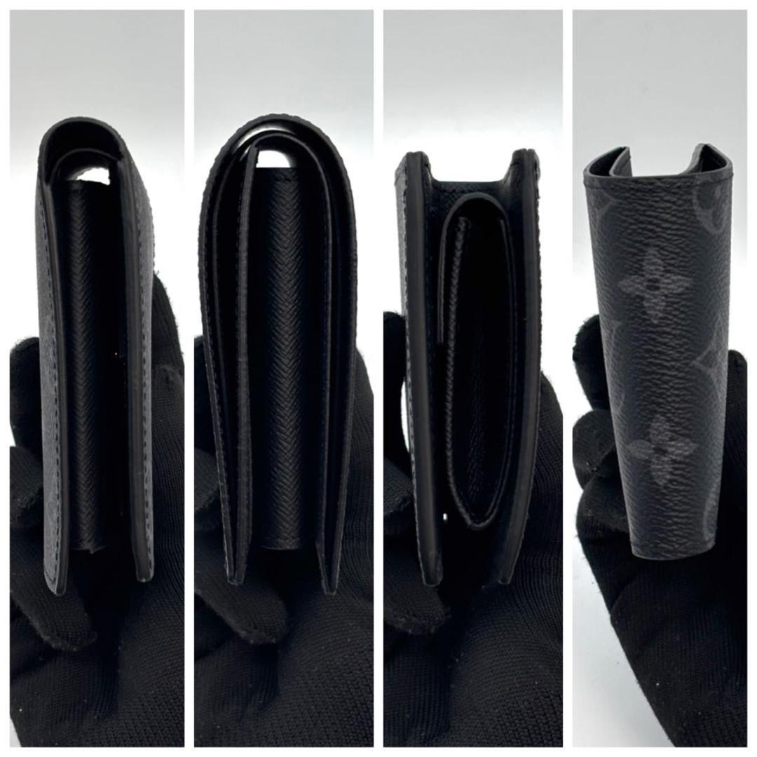 【新品に近い】 新型 箱袋付 ルイヴィトン エクリプス マルコNM　黒 二つ折り