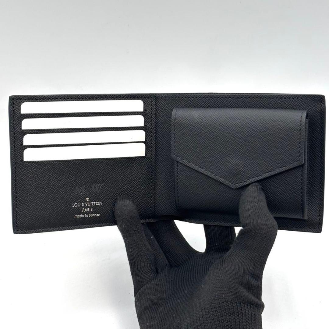 【新品に近い】 新型 箱袋付 ルイヴィトン エクリプス マルコNM　黒 二つ折り