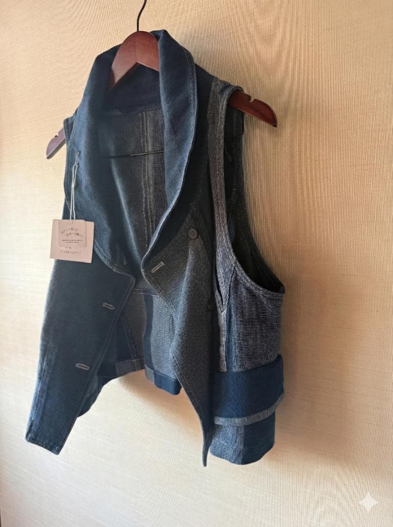 よっしー様 未使用タグ付き Cube-cube デニム パッチワーク風ベスト