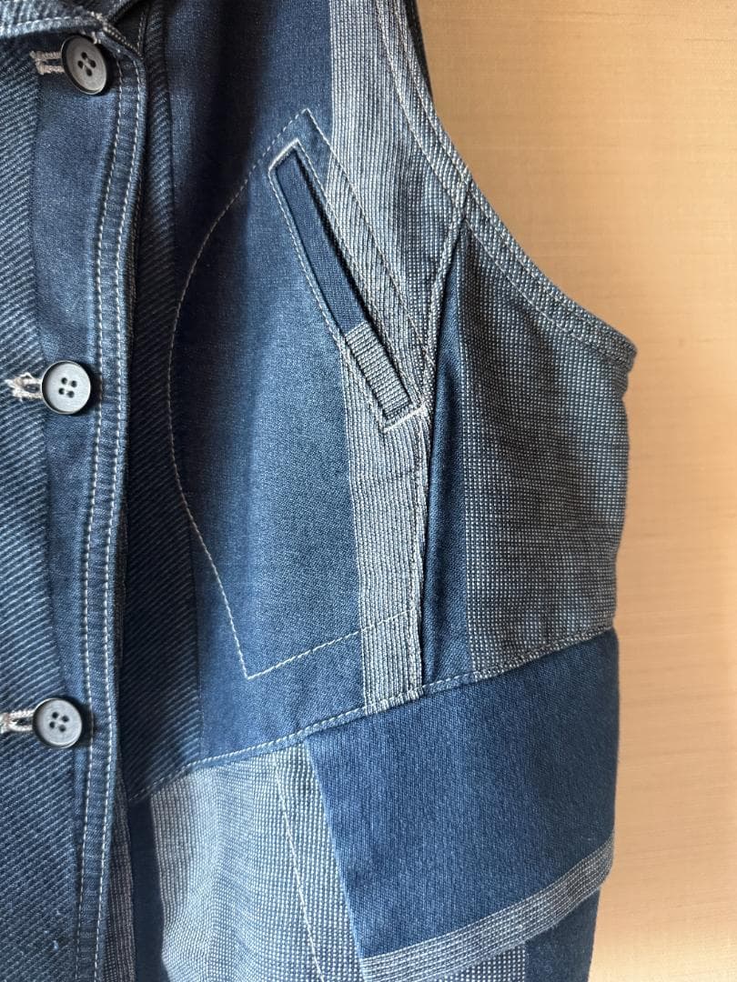 よっしー様 未使用タグ付き Cube-cube デニム パッチワーク風ベスト