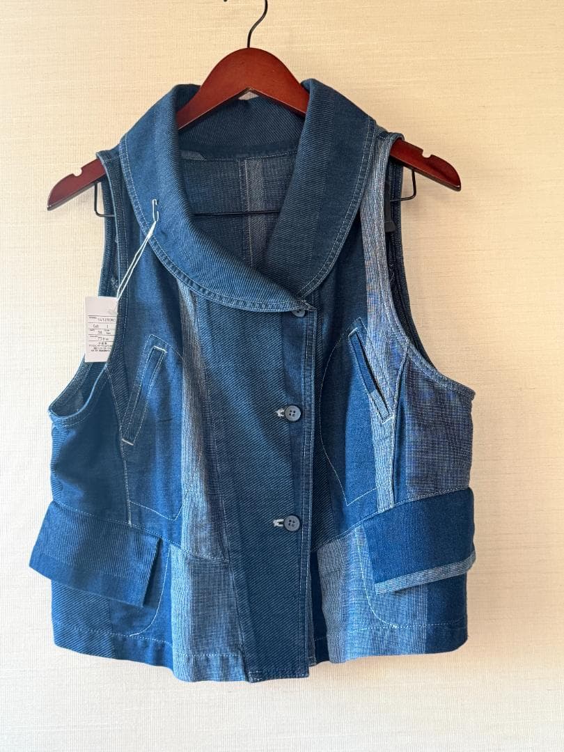 よっしー様 未使用タグ付き Cube-cube デニム パッチワーク風ベスト