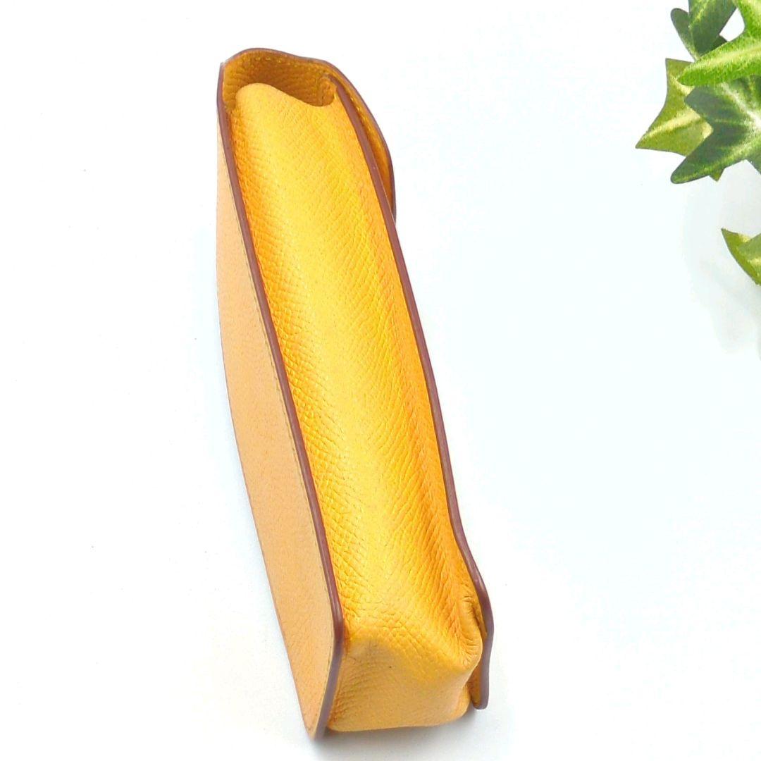 HERMÈS イエローレザー ペンケース　筆箱　C型刻印