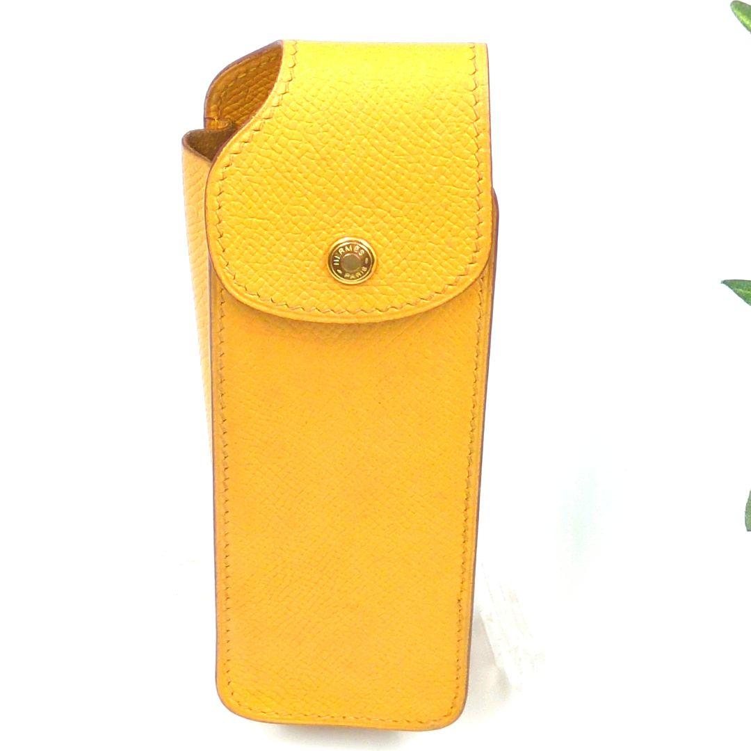 HERMÈS イエローレザー ペンケース　筆箱　C型刻印