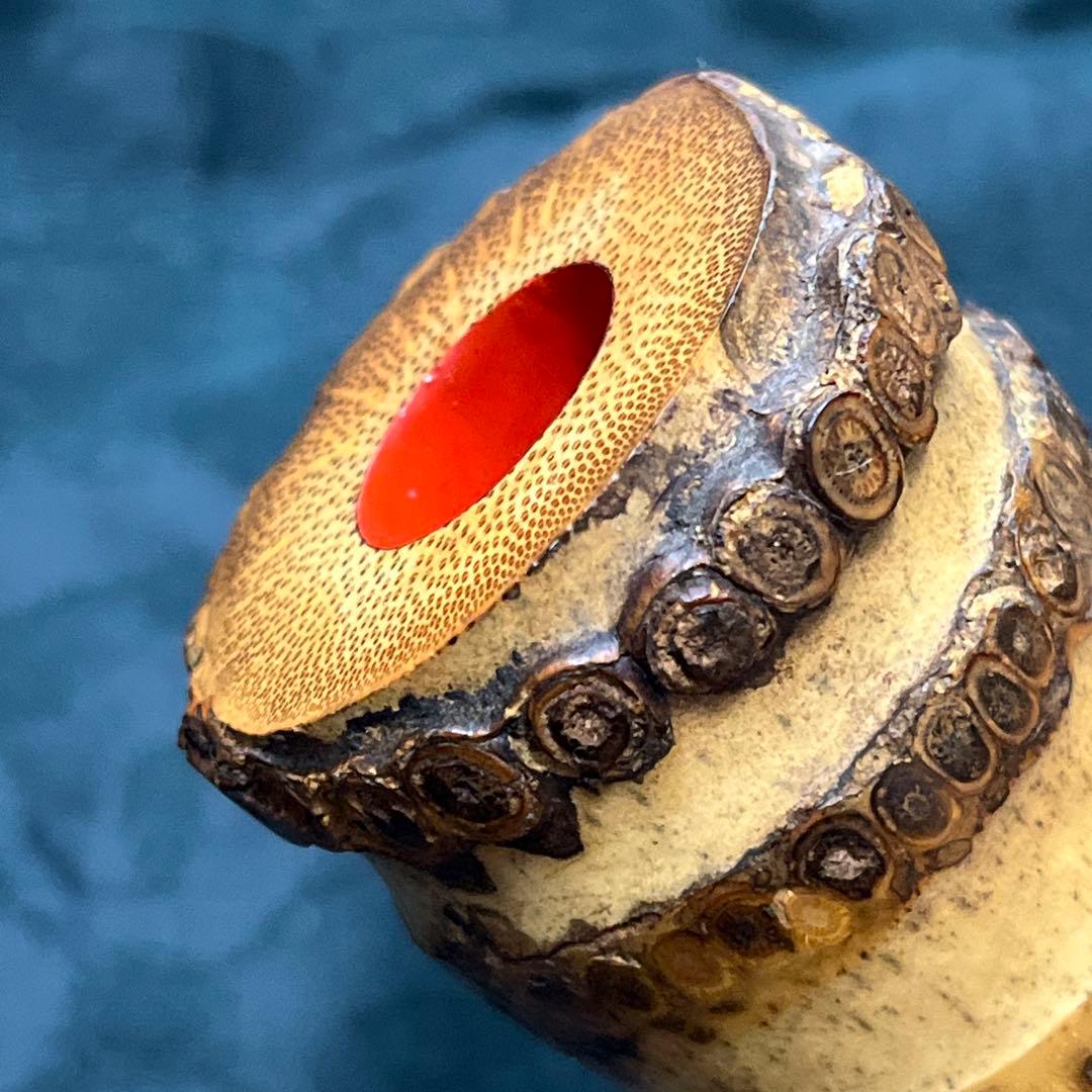 尺八 都山流 在銘 二印 中継ぎ緩み無し 一尺七寸管 籐巻 銀三線 良品