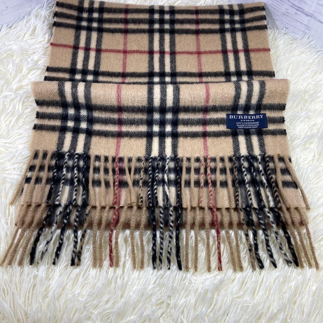 【BURBERRY】バーバリー ノバチェック マフラー カシミヤ100% 英国製
