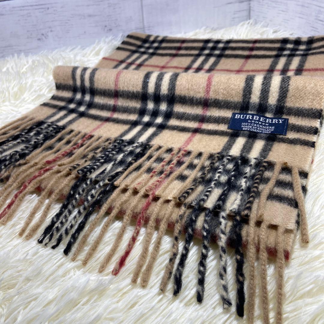 【BURBERRY】バーバリー ノバチェック マフラー カシミヤ100% 英国製