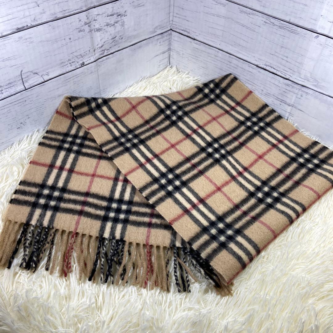【BURBERRY】バーバリー ノバチェック マフラー カシミヤ100% 英国製