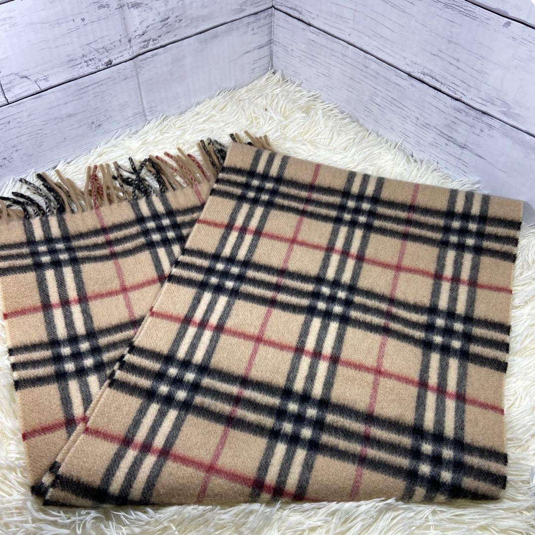 【BURBERRY】バーバリー ノバチェック マフラー カシミヤ100% 英国製