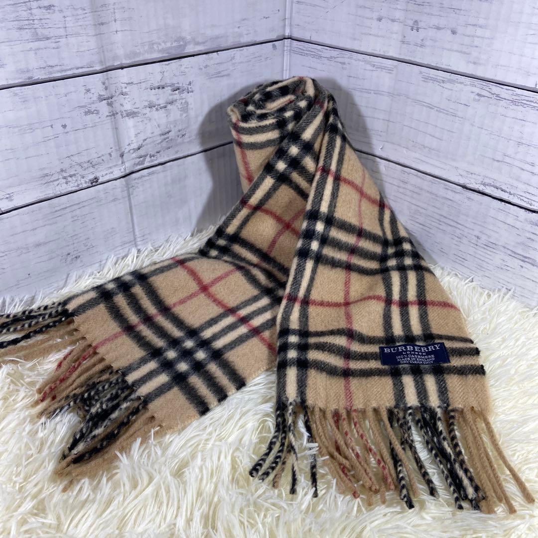 【BURBERRY】バーバリー ノバチェック マフラー カシミヤ100% 英国製