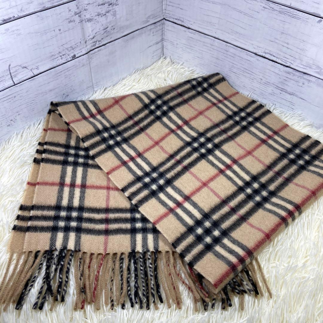 【BURBERRY】バーバリー ノバチェック マフラー カシミヤ100% 英国製