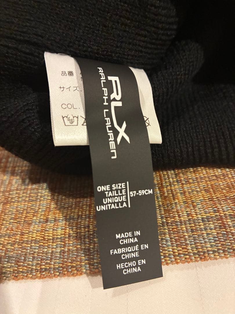 RLX Ralph Lauren 黒 ビーニーキャップ