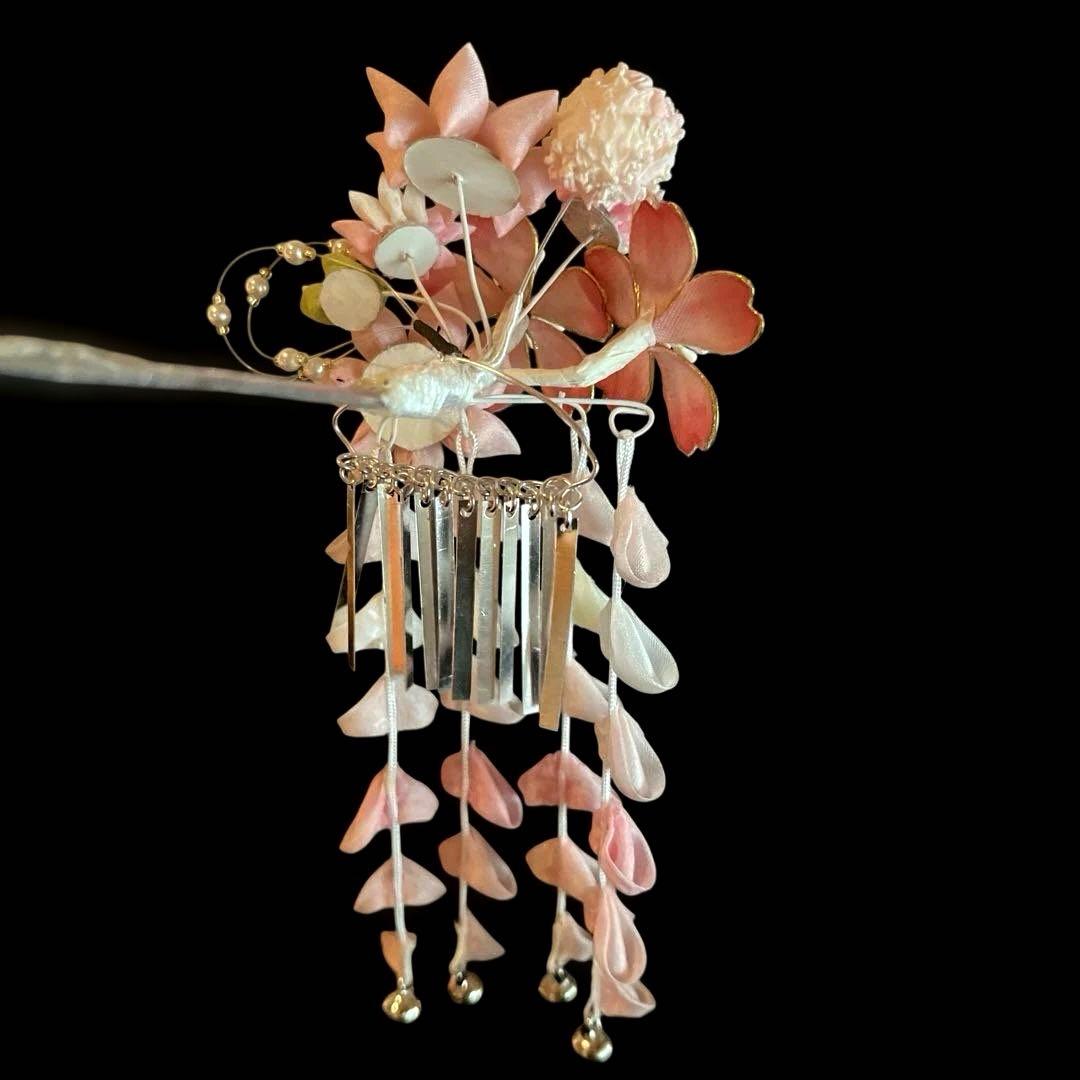 ニャンピー 勝山髪飾り 七五三 7歳 (ピンク)