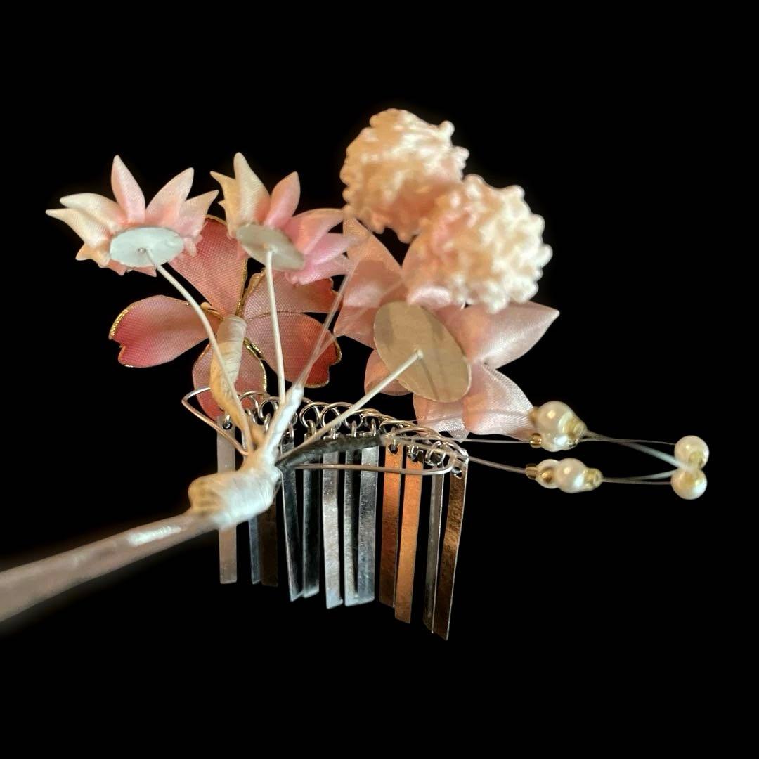 ニャンピー 勝山髪飾り 七五三 7歳 (ピンク)