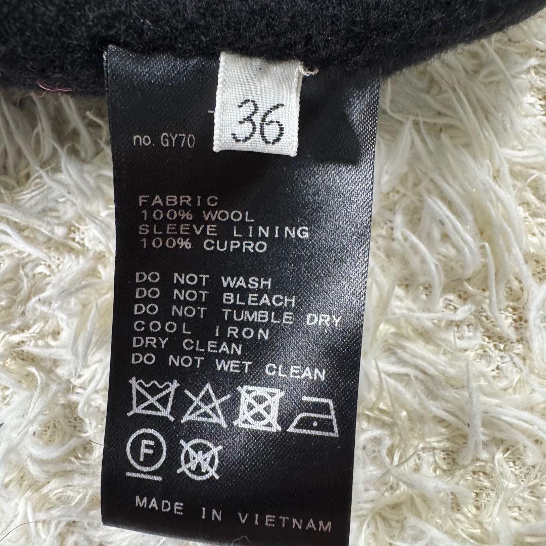 【極美品】ドゥーズィエムクラス　ビクトリアリバーロングノーカラーコート　黒　36