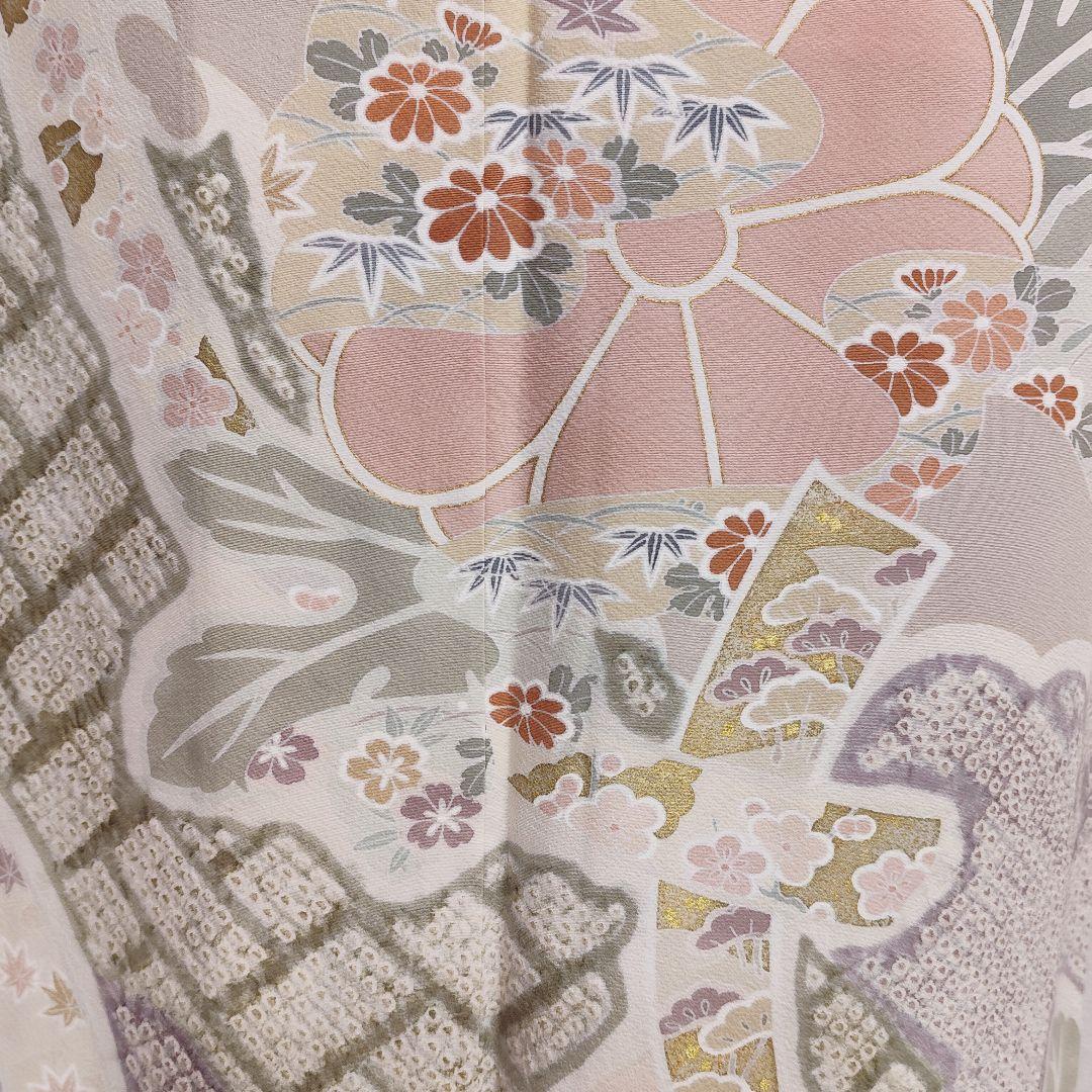 ❰6542❱ フルセット　色留袖　松竹梅　絞り　袋帯　帯締め　帯揚げ　正絹　着物