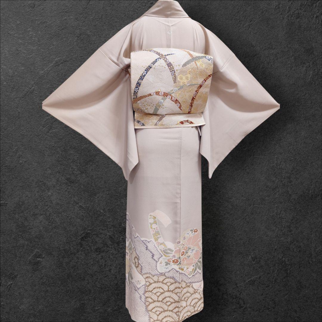 ❰6542❱ フルセット　色留袖　松竹梅　絞り　袋帯　帯締め　帯揚げ　正絹　着物