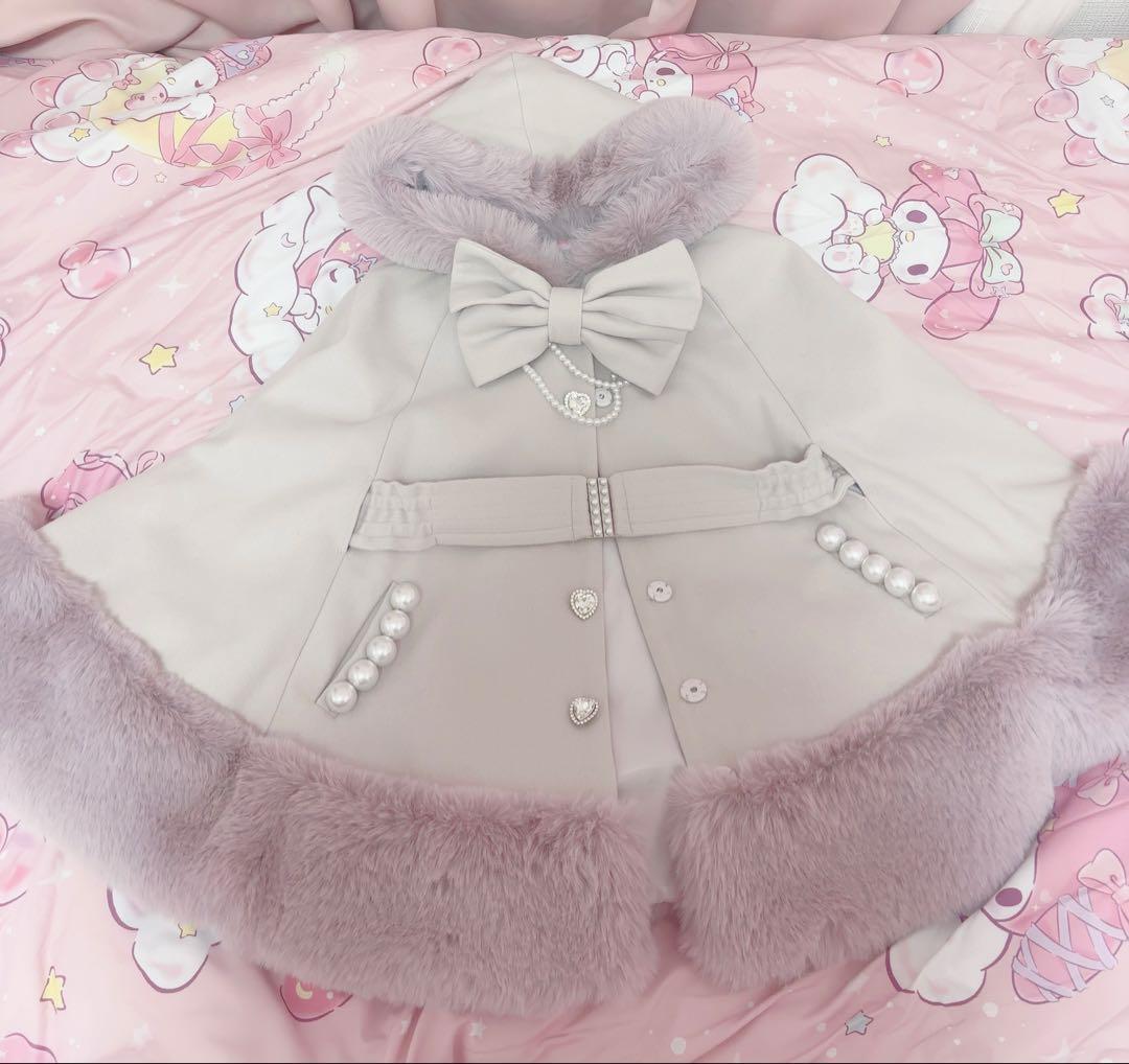 mars Princess melody ベルト付きケープコート ピンク