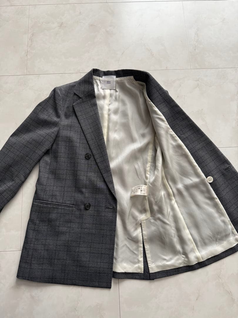 IENA テーラージャケット　グレー　チェック柄 38