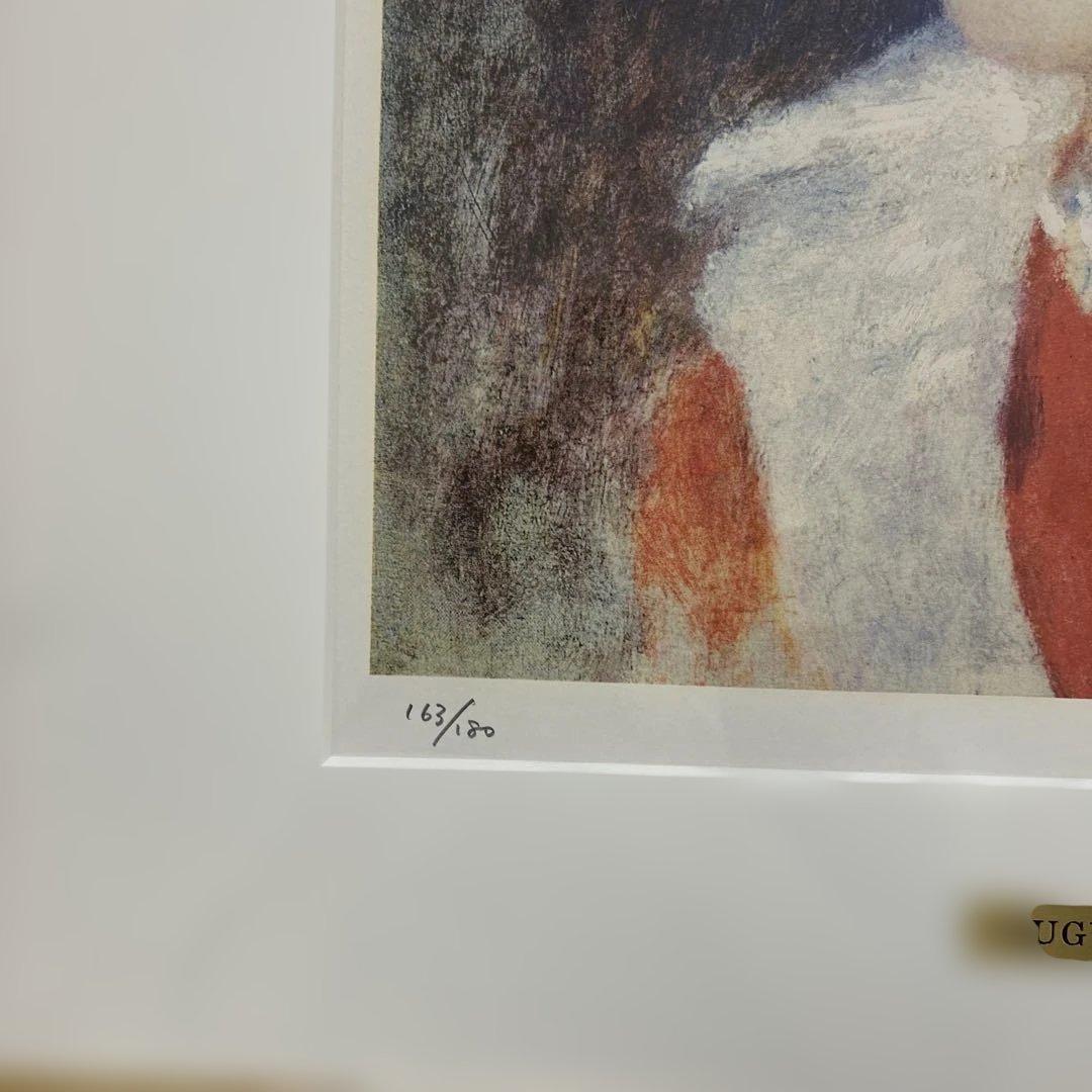 【値下げ】ルノアール絵画　青い帽子の少女 【世界の名画】リトグラフ163/180