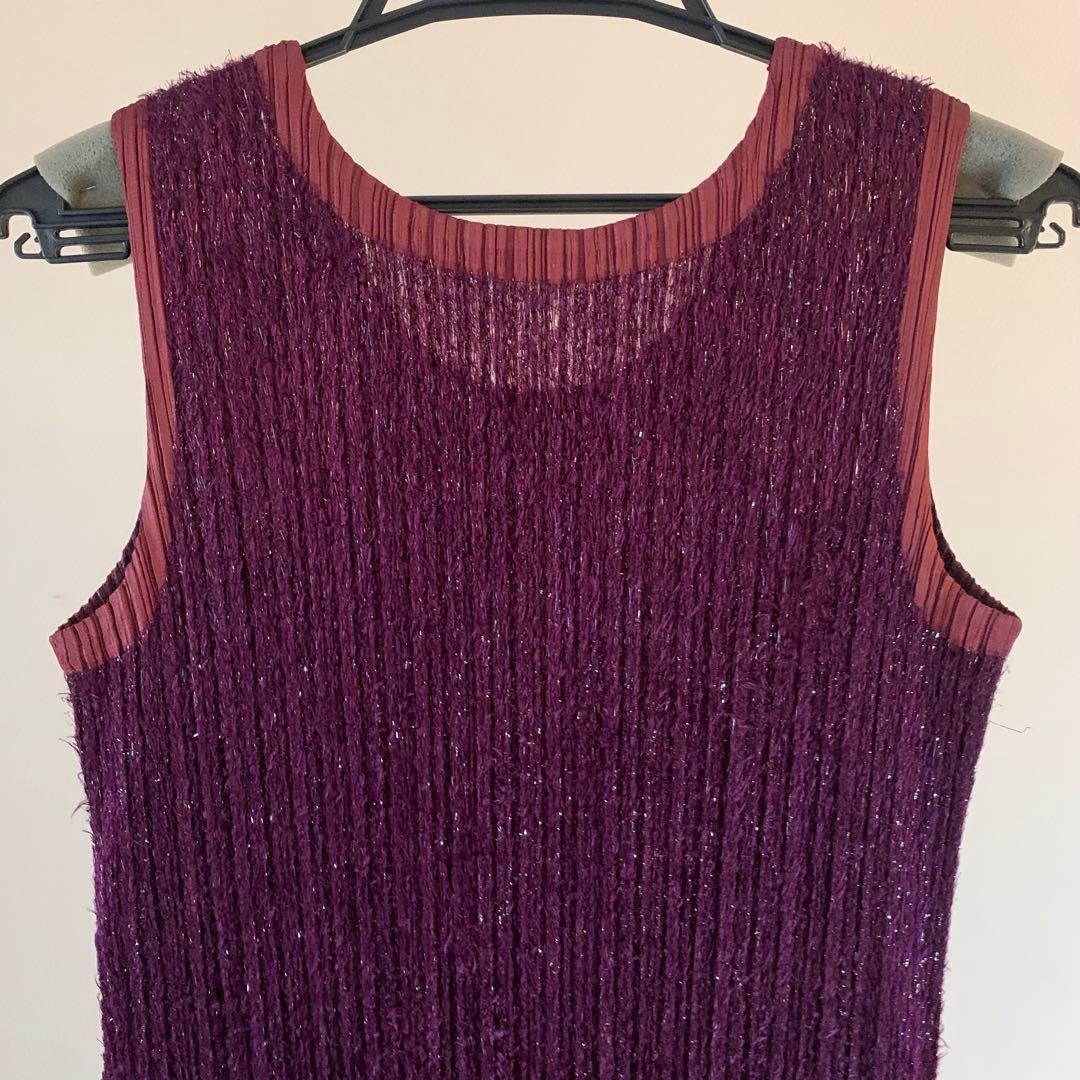 PLEATS PLEASE【極美品】ラメラメ ノースリーブ ロングワンピース