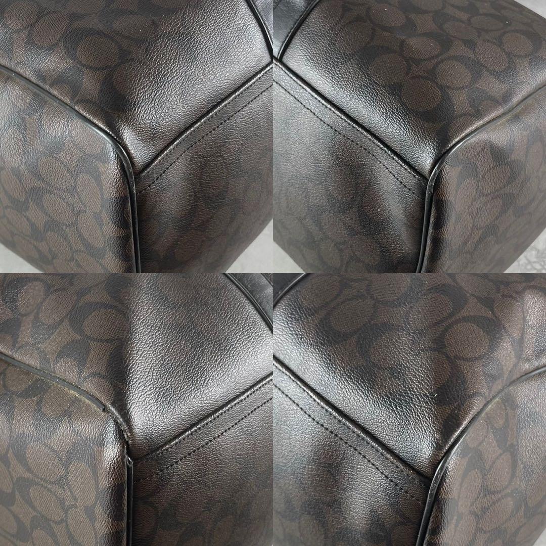 COACH コーチ　ダークブラウン ボストンバッグ　レザー