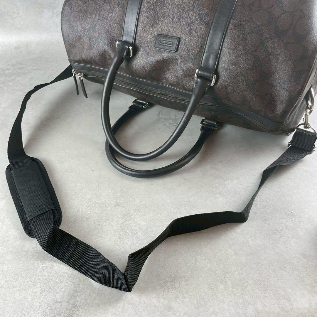 COACH コーチ　ダークブラウン ボストンバッグ　レザー