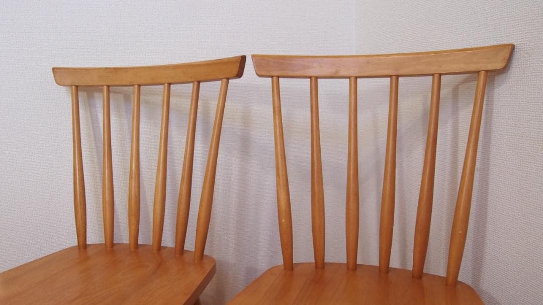 【美品】タンスのゲン ダイニングチェア 2脚 ウィンザーチェア/椅子 ウッド家具