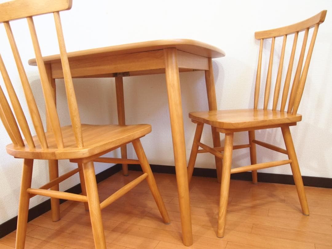 【美品】タンスのゲン ダイニングチェア 2脚 ウィンザーチェア/椅子 ウッド家具