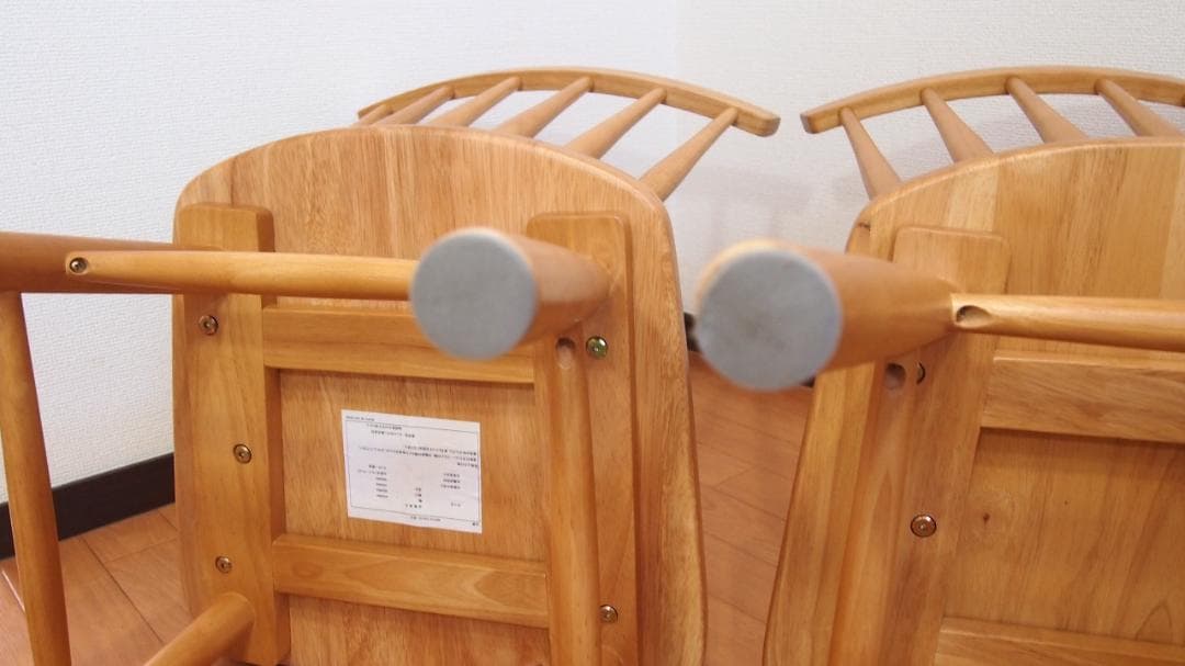 【美品】タンスのゲン ダイニングチェア 2脚 ウィンザーチェア/椅子 ウッド家具