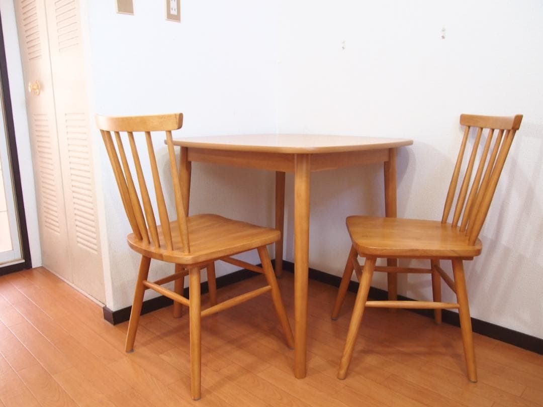 【美品】タンスのゲン ダイニングチェア 2脚 ウィンザーチェア/椅子 ウッド家具