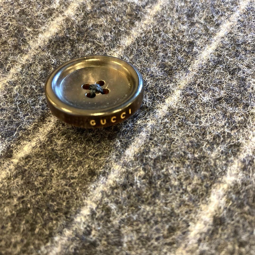 GUCCI メンズ　ストライプ柄 ウール コート　グレー　サイズ50