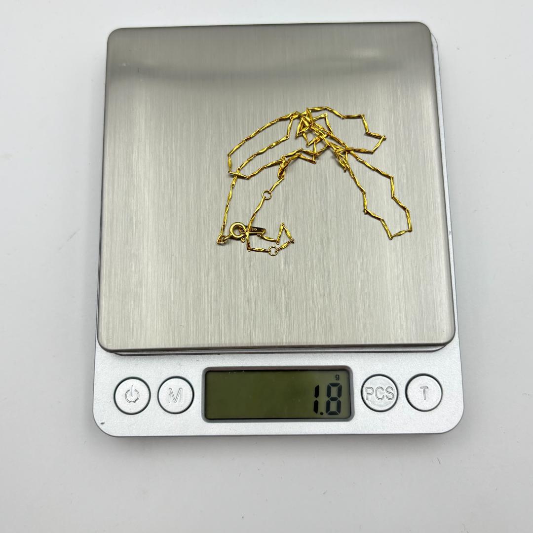 ⭐ 極美品 ✨ユニークデザイン K18 ゴールドネックレス 1.8g