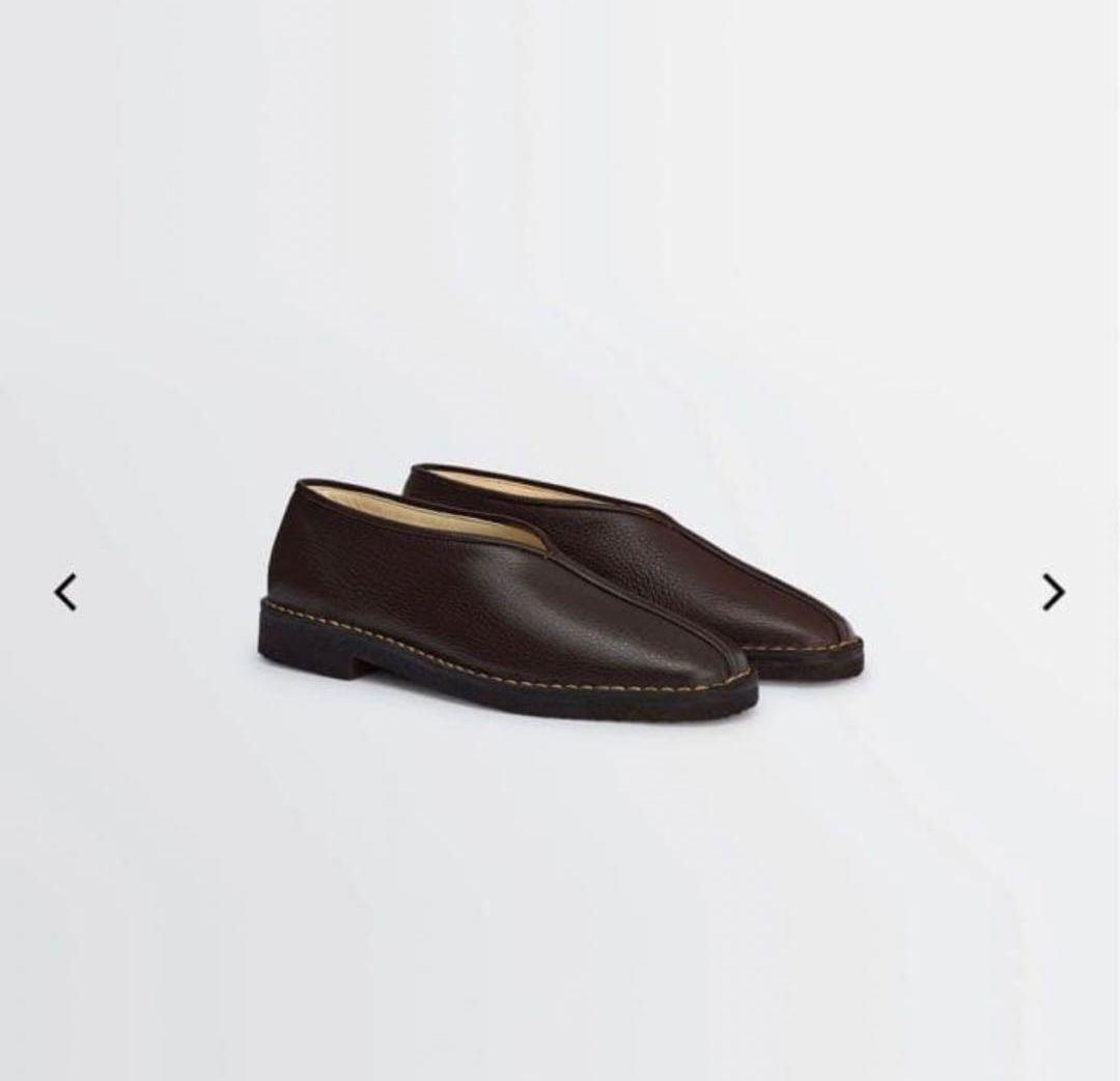 靴 lemaire piped crepe slippers darkbrown40